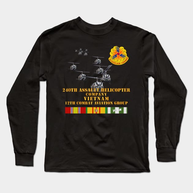 240th Assault Helicopter Co w 12th CAB w VN SVC Long Sleeve T-Shirt by twix123844